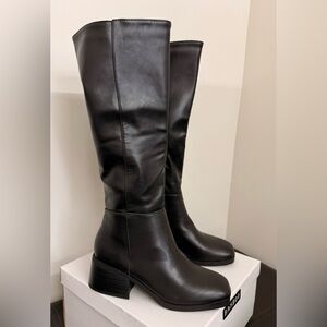 NWT BAMBOO Black Heeled Boots